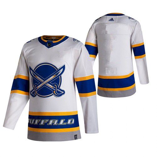 Cheap Men Buffalo Sabres Blank White NHL 2021 Reverse Retro jersey